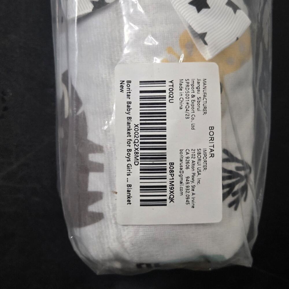 New Boritar Baby Blanket Soft Minky Woodland Animals Stars 30x40 Sealed